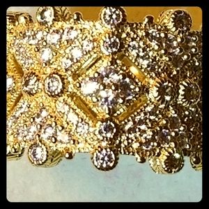 Intricate 14k clad Judith Ripka with cz ring size5